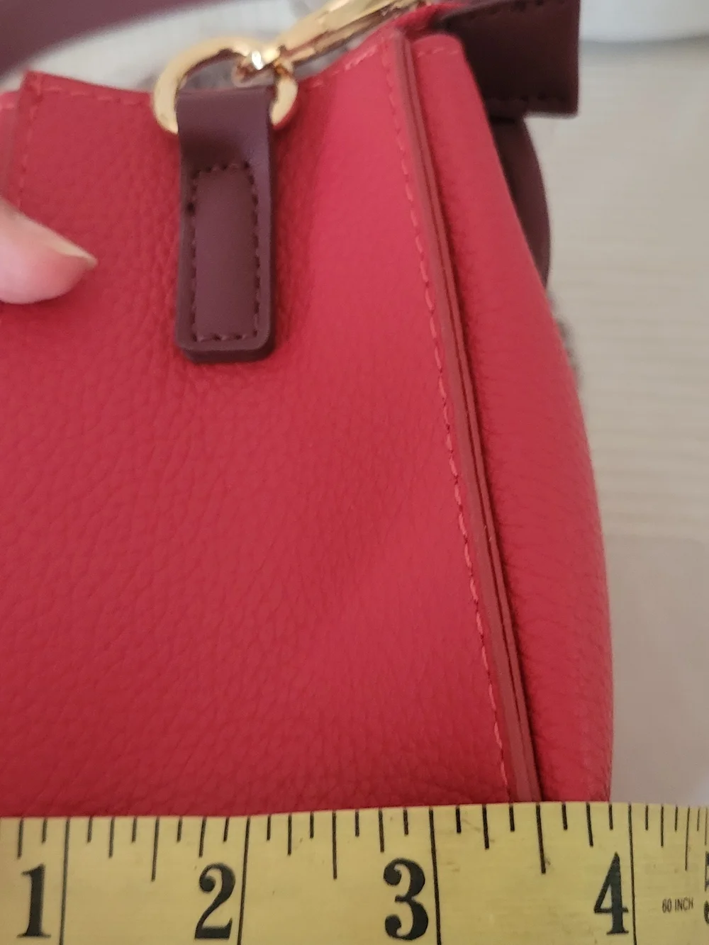 Valentino Medium Red Leather Top-Handle Bag with Logo Strap